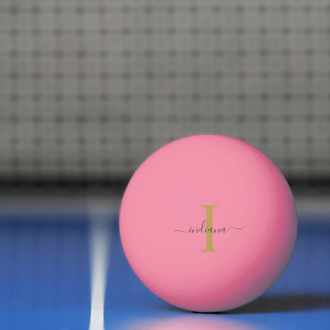 Moderne Schrift Monogramm individuell Tischtennisball (Netto)