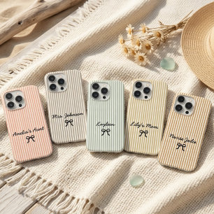 Moderne Schrift Monogramm Streifen Lehrer Erzieher iPhone 15 Pro Hülle