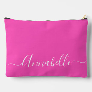 Moderne Schrift name girly pink Zubehörtasche
