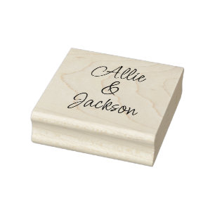 Moderne Schrift Namen Hochzeit Gummistempel