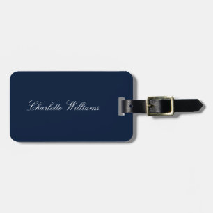 Moderne Schrift Navy Blau Minimalistisches Benutze Gepäckanhänger