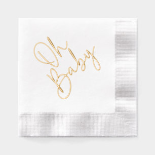 Moderne Schrift Oh Baby Einfache Babyparty Servietten Mit Folie