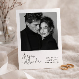 Moderne Schrift Polaroid-Foto Hochzeit Termin vorm Save The Date