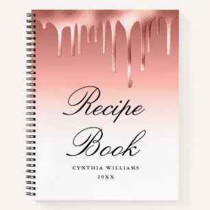 moderne Schrift Rose Gold Rezeptbuch Notizbuch