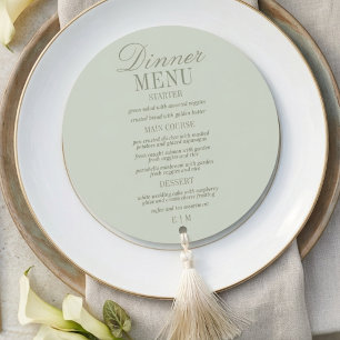Moderne Schrift Sage Grün Formelle Hochzeit Menükarte