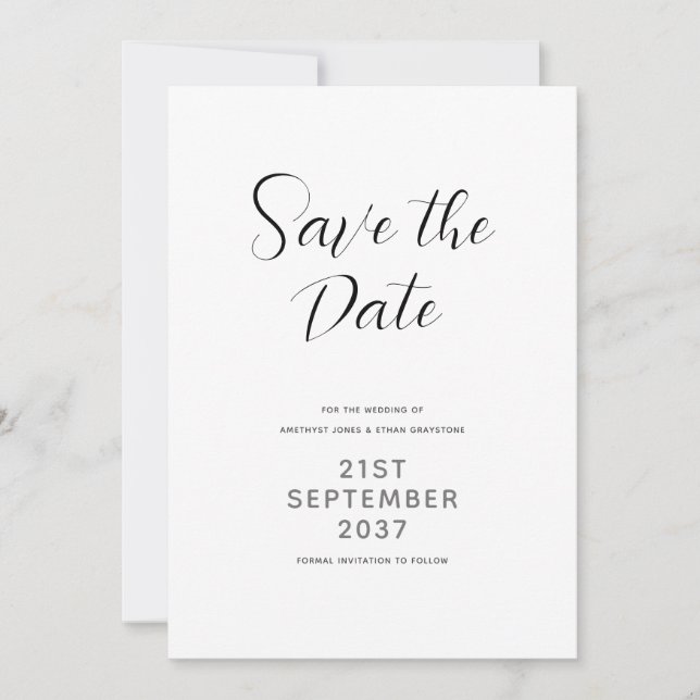 Moderne Schrift Save The Date (Vorderseite)