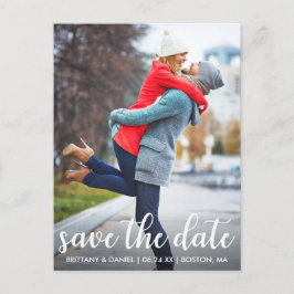 Moderne Schrift | SAVE THE DATE FOTO Ankündigungspostkarte