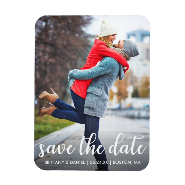 Moderne Schrift | SAVE THE DATE FOTO Magnet (Vertikal)
