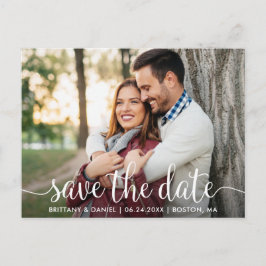 Moderne Schrift | Save the Date Foto Postkarte