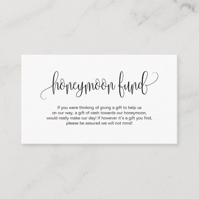 Moderne Schrift, Schwarzer Schriftart, Hochzeitsfl Begleitkarte (Vorderseite)