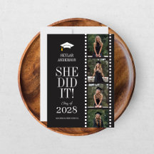 Moderne Schrift Senior Foto Abschluss Schwarze Rol