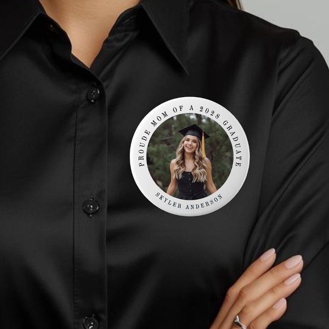 Moderne Schrift Stolz Mama Senior Foto Abschlussfe Button (Von Creator hochgeladen)