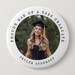 Moderne Schrift Stolzer Vater Abschlussfoto Abitur Button