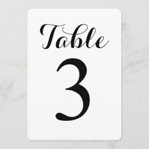 Moderne Schrift Tabelle 3   Tischnummernkarte Einladung