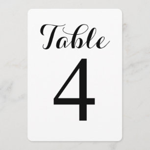 Moderne Schrift Tabelle 4 Tabellennummernkarte Einladung