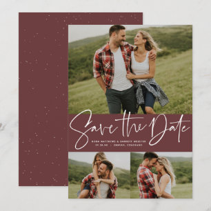 Moderne Schrift trendy drei Foto Save The Date