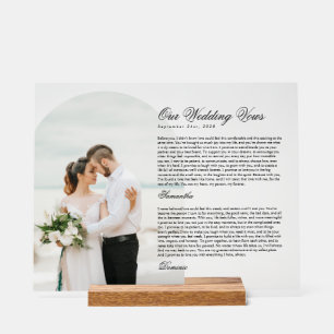 Moderne Schrift-Typografie Hochzeitsversprechen Bo Acrylschild