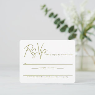 Moderne Schrift und Dove-Hochzeit RSVP Karte