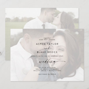 Moderne Schrift Verblasste horizontale Foto Hoch Einladung