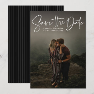Moderne Schrift vertikales Foto Save-the-Date Save The Date