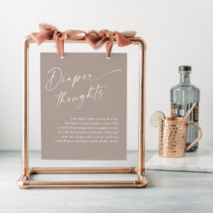 Moderne Schrift Windel Gedanken Neutrale Babyparty Poster
