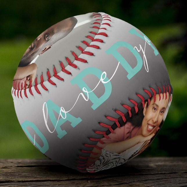 Moderne Schrift 'Wir lieben dich - Papa' 2 Foto-Ge Baseball (Von Creator hochgeladen)