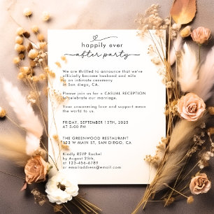 Moderne Schrift Wir Sind Entflohen Foto Hochzeitse Einladung