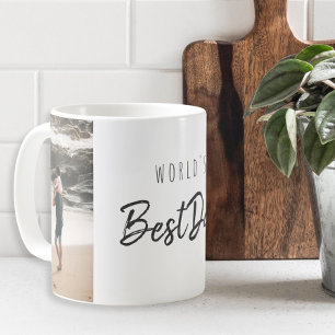 Moderne Schrift World's Best Dad Vatertag Foto Kaffeetasse