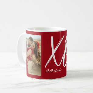 Moderne Schrift XO Jahresfoto Kaffeetasse