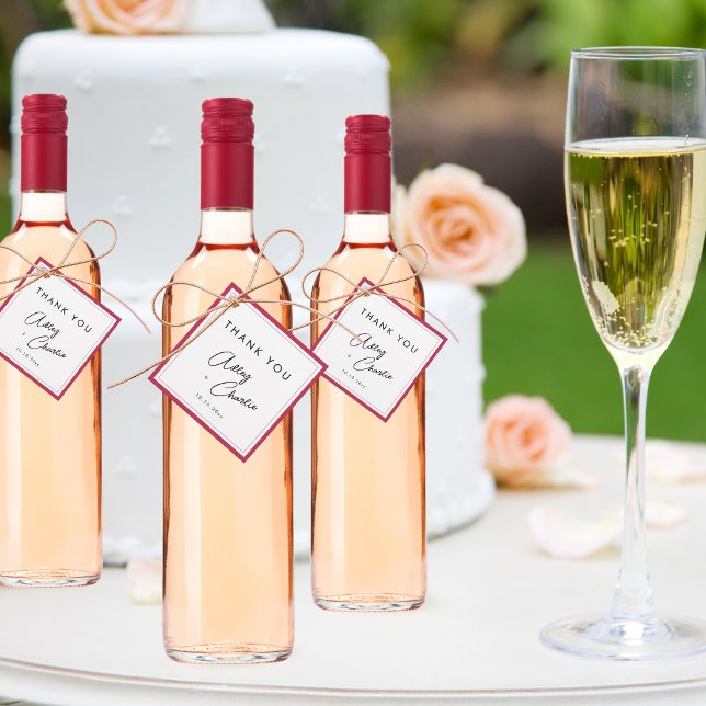 Moderne Schriftart Magenta und Schwarz-Minimal-Hoc Geschenkanhänger (Von Creator hochgeladen)