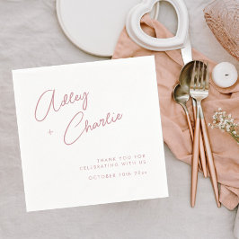 Moderne Schriftart Rose Gold Vielen Dank für Ihre  Serviette