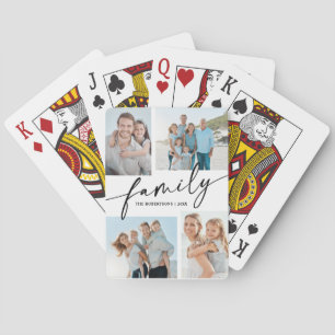Moderne Schriftfamilie 4 Foto-Collage  Spielkarten