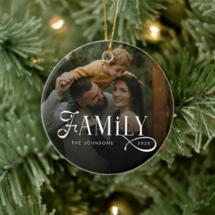 Moderne Schriftfamilie Benutzerdefinierter Foto-Na Keramik Ornament