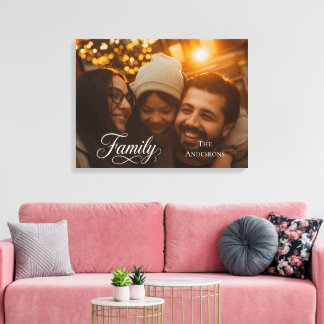 Moderne Schriftfamilie Benutzerdefinierter Foto-Na Leinwanddruck