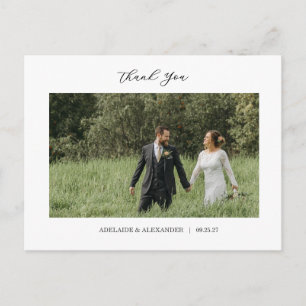 Moderne Schriftfoto-Hochzeit Postkarte