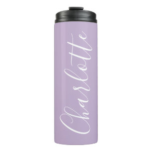 Moderne Schrifttypografie Name Simple Orchid Bloom Thermosbecher