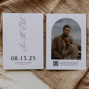 Moderne Schrifttypografie   QR-Code Arch Foto Save The Date