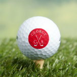 Moderne Schriftzeichen von Golf monogram elegant Golfball<br><div class="desc">Golf moderne Typografie Initialen Monogramm und Name einfache elegante hell rot Design.</div>