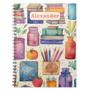 Moderne Schulbedarf Mustername Notizblock