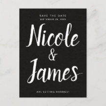 Moderne Schwarz Chic Minimal Wedding retten das Da