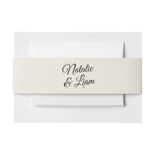 Moderne Schwarz & Creamy Retro Whimsical Wedding Einladungsbanderole