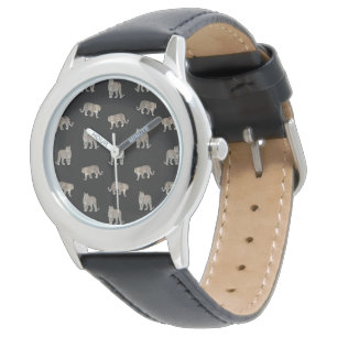 Moderne Schwarz-Glattleopard-Jungtiere Armbanduhr
