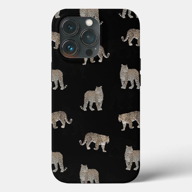 Moderne Schwarz-Glattleopard-Jungtiere Case-Mate iPhone Hülle (Rückseite)