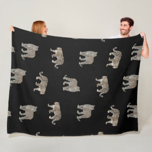 Moderne Schwarz-Glattleopard-Jungtiere Fleecedecke