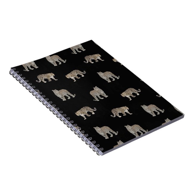 Moderne Schwarz-Glattleopard-Jungtiere Notizblock (Rechte Seite)
