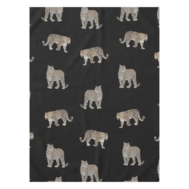Moderne Schwarz-Glattleopard-Jungtiere Tischdecke (Vorderseite)