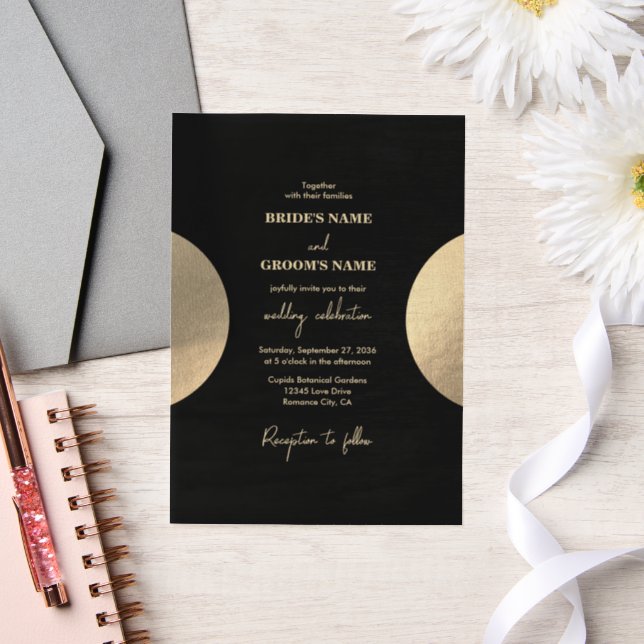 Moderne Schwarz/Gold Abstrakte Hochzeit (Hochzeit)