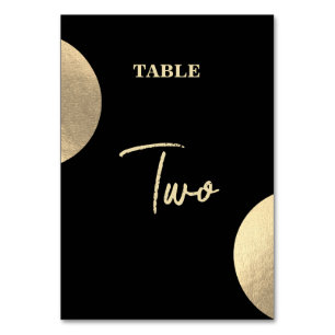 Moderne Schwarz/Gold Abstrakte Hochzeit Tischnummer