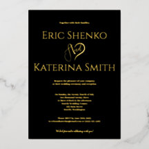 Moderne Schwarz-Gold-Foil-Hochzeit