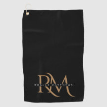 Moderne Schwarz-Gold-Initialen Elegant Mit Monogra